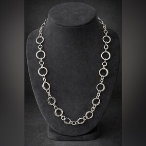 Premier Designs Silver EUGENIA 30" necklace.  EUC. #102